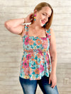 FLORAL SMOCKED TANK TOP
