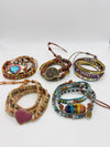 HANDMADE LEATHER STONE BRACELET WRAPS