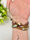 HANDMADE LEATHER STONE BRACELET WRAPS
