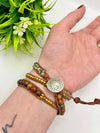 HANDMADE LEATHER STONE BRACELET WRAPS