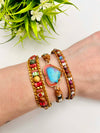 HANDMADE LEATHER STONE BRACELET WRAPS