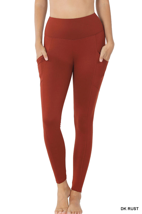 DARK RUST POCKET LEGGINGS (small-XL)