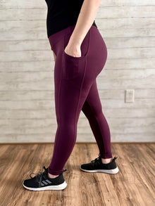  EGGPLANT POCKET LEGGINGS (small-3X)