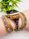 HEMATITE & JASPER BEADED APPLE WATCH BAND