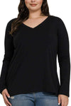 BASIC COTTON V-NECK LONG SLEEVE (SMALL-3X)