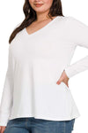 BASIC COTTON V-NECK LONG SLEEVE (SMALL-3X)
