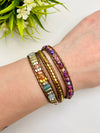 HANDMADE LEATHER STONE BRACELET WRAPS