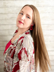  BRIGHT RED CLAY EARRINGS