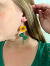 SUNFLOWER CLAY DANGLE EARRINGS