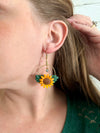 SUNFLOWER SPARKLE DANGLE EARRINGS