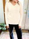 BASIC COTTON V-NECK LONG SLEEVE (SMALL-3X)