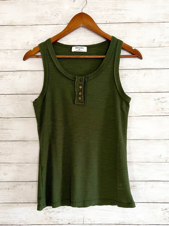 RIBBED TANK TOP (small-3X)