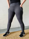 GREY MICROFIBER POCKET LEGGINGS