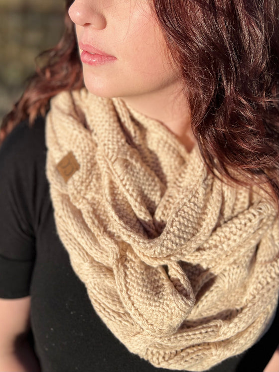 New Beige Infinity Scarf